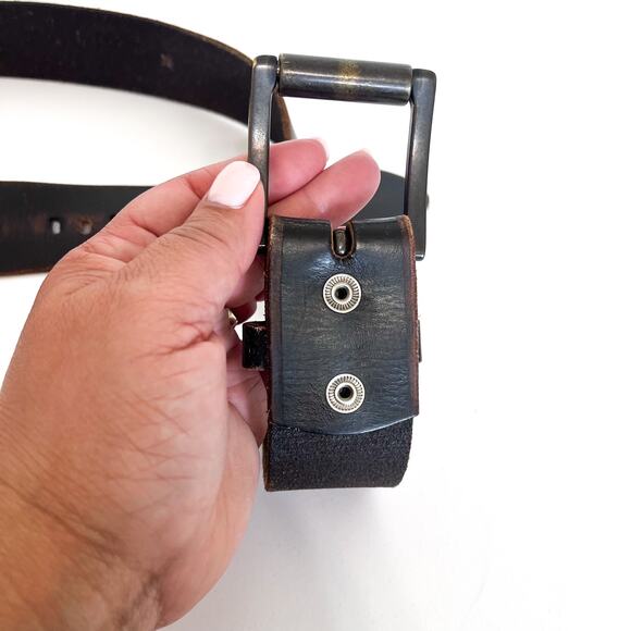 Bill Adler Mens Distressed Leather Belt Size 36 Brown Western Indie Grunge 23171 - Picture 7 of 9
